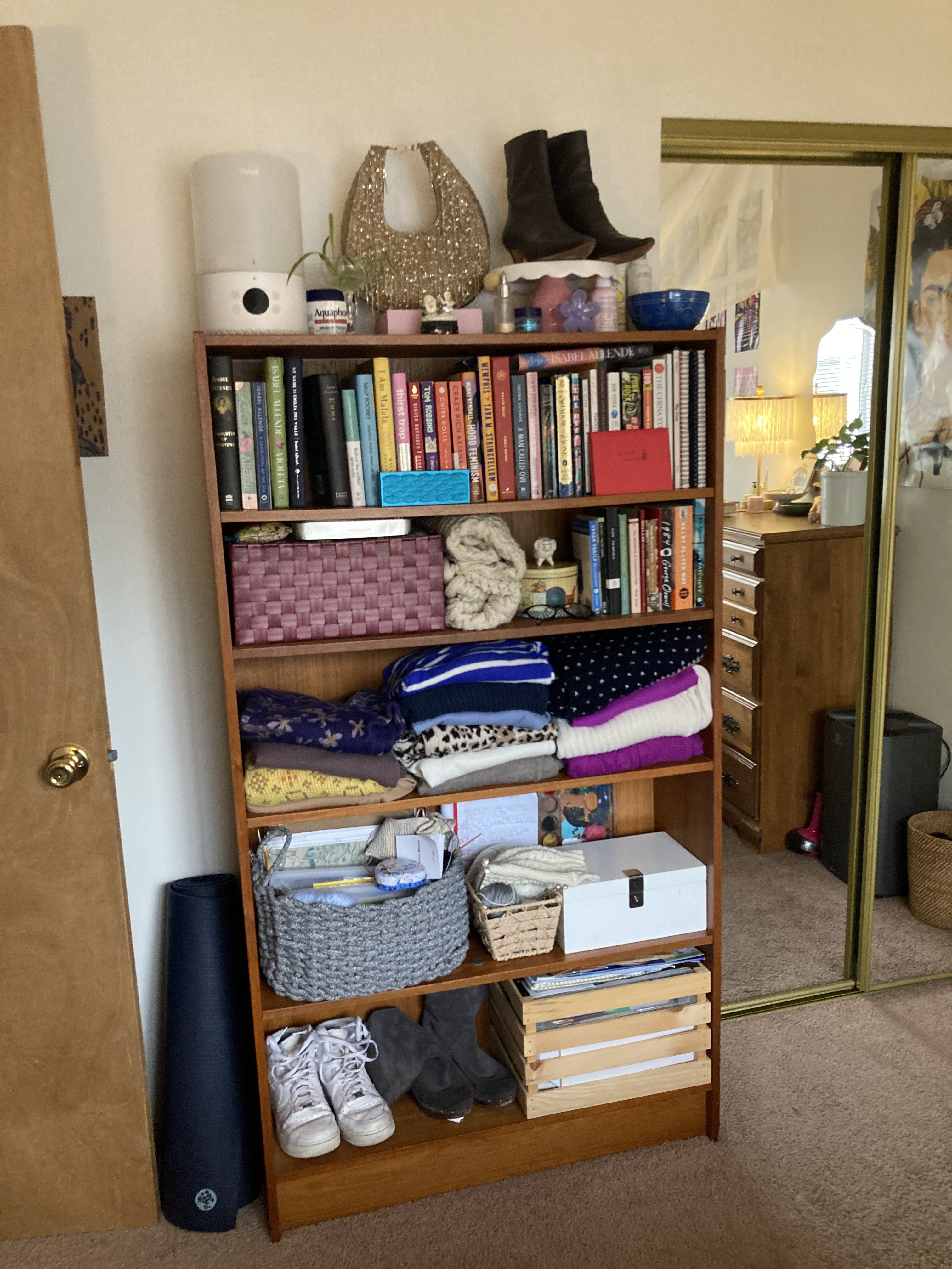 Bookshelf and decor